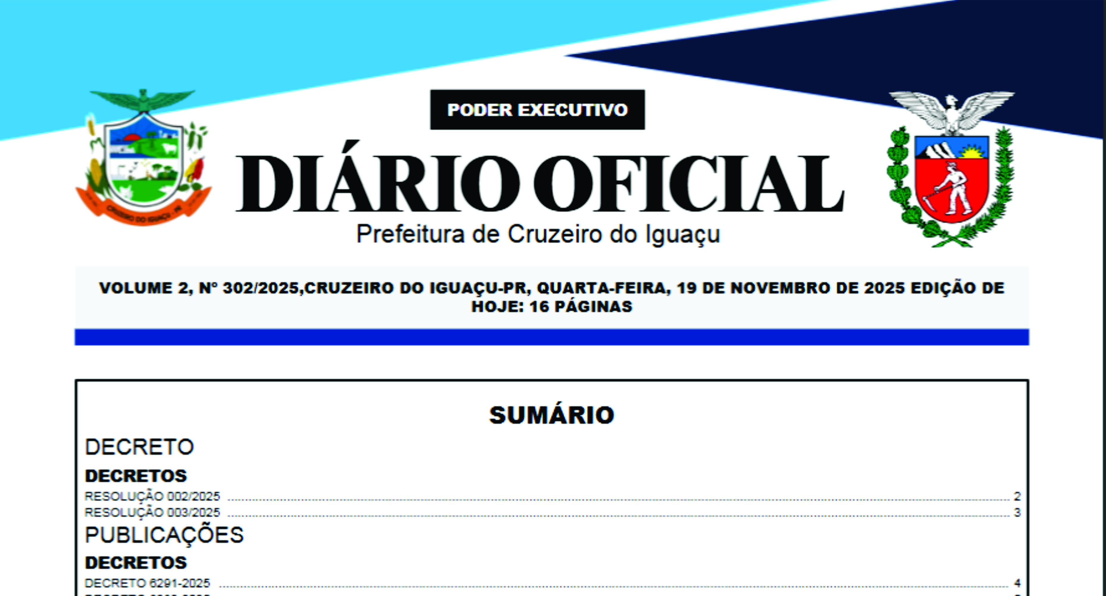 Diário Oficial de Cruzeiro do Iguaçu - PR